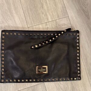 Valentino Black Studded Clutch